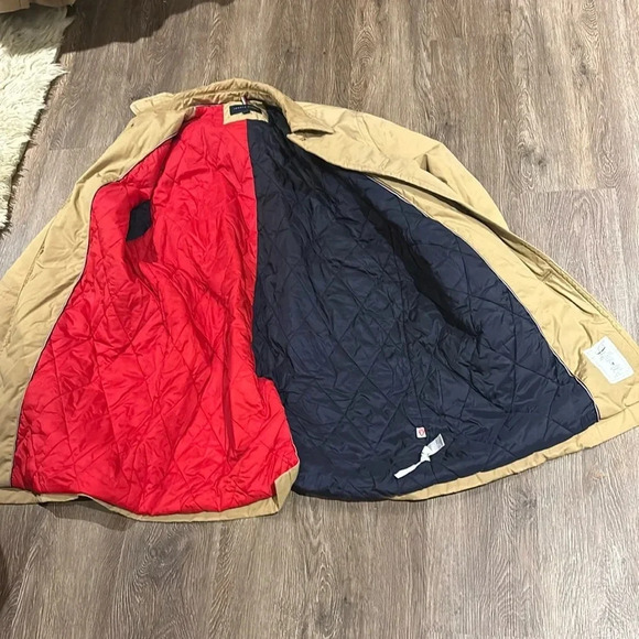 Tommy Hilfiger Tan puffer  trench coat jacket Large - Picture 13 of 17